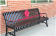 Stepney Bench Dedication with ribbon tied around bench