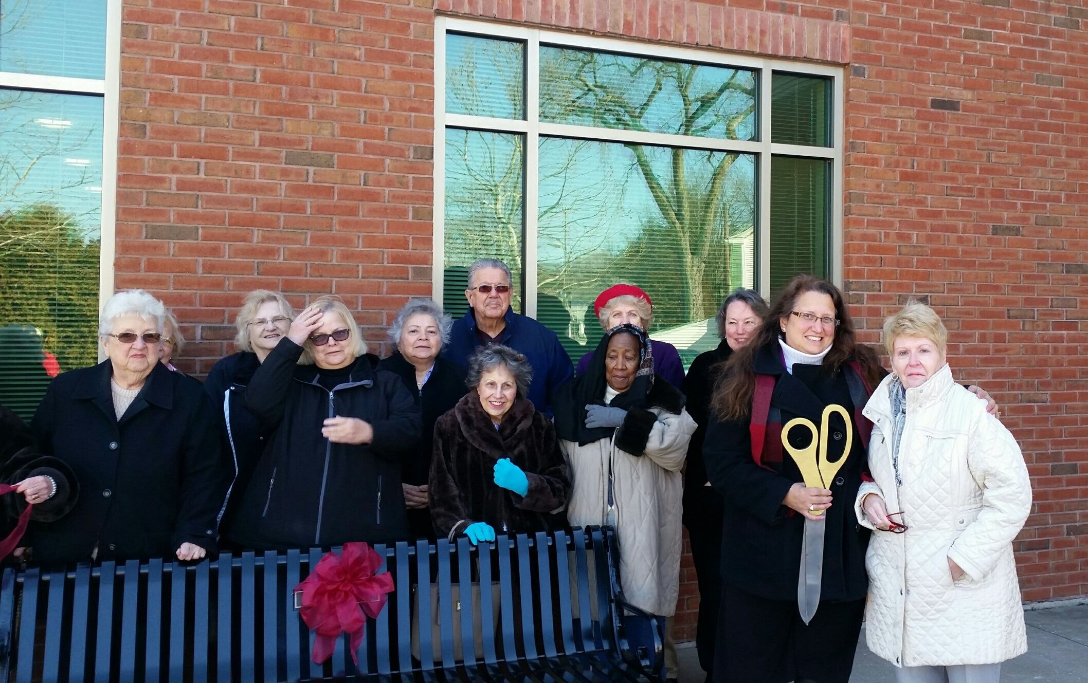 Group gathered for the Stepney Bench Dedication Ceremony