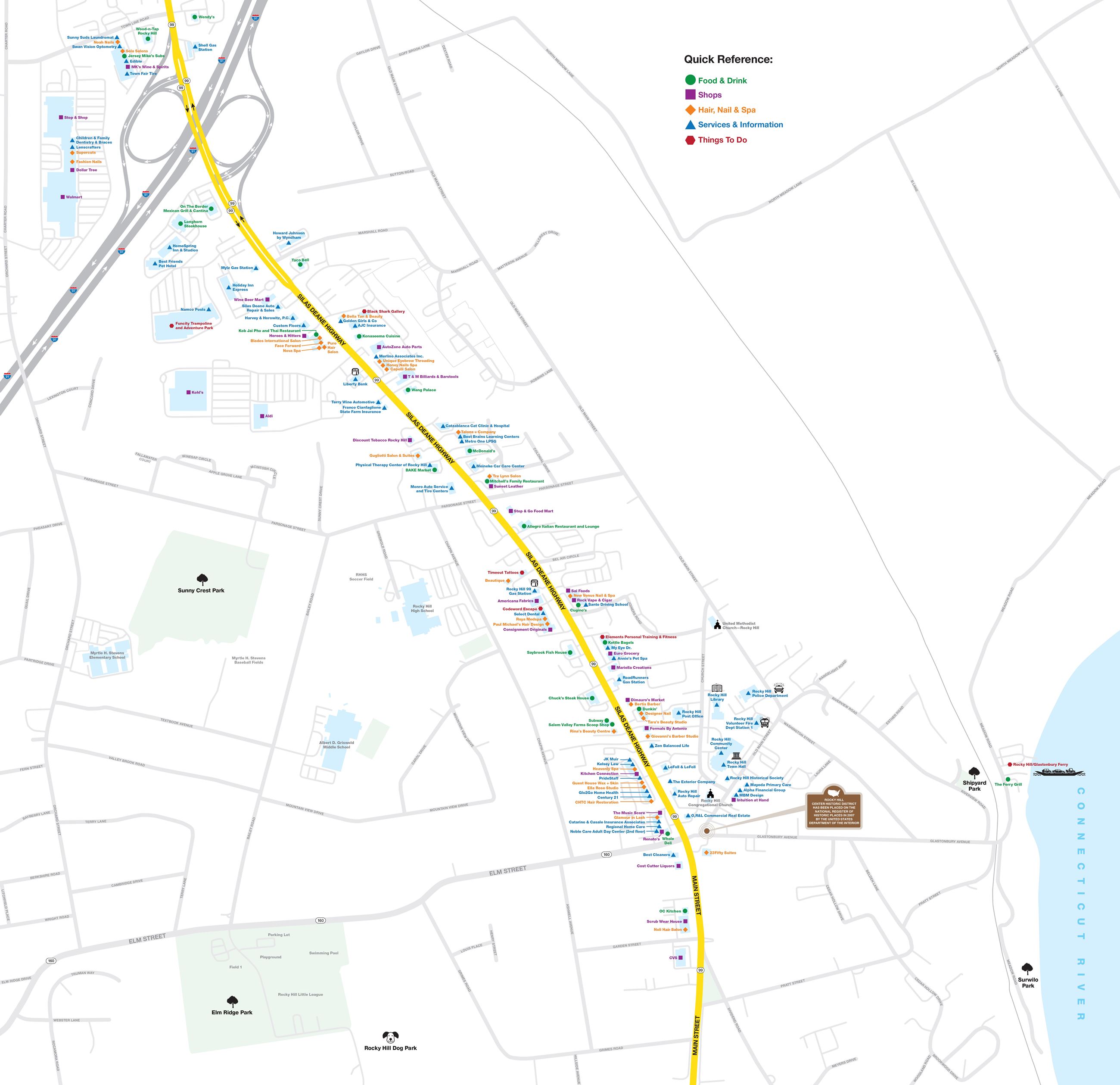 Silas Deane Highway Map